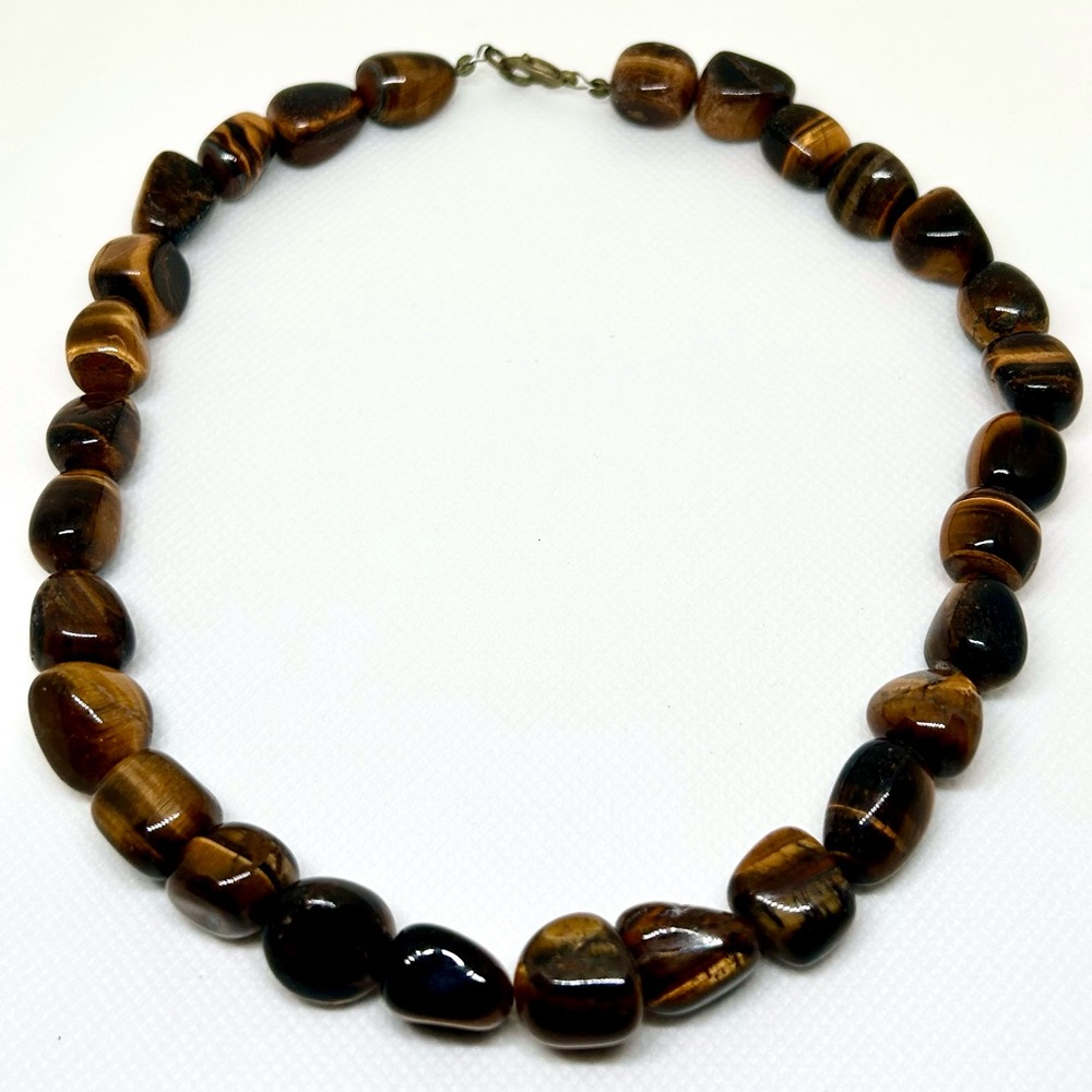 Large Chunky Tiger Bead Necklace